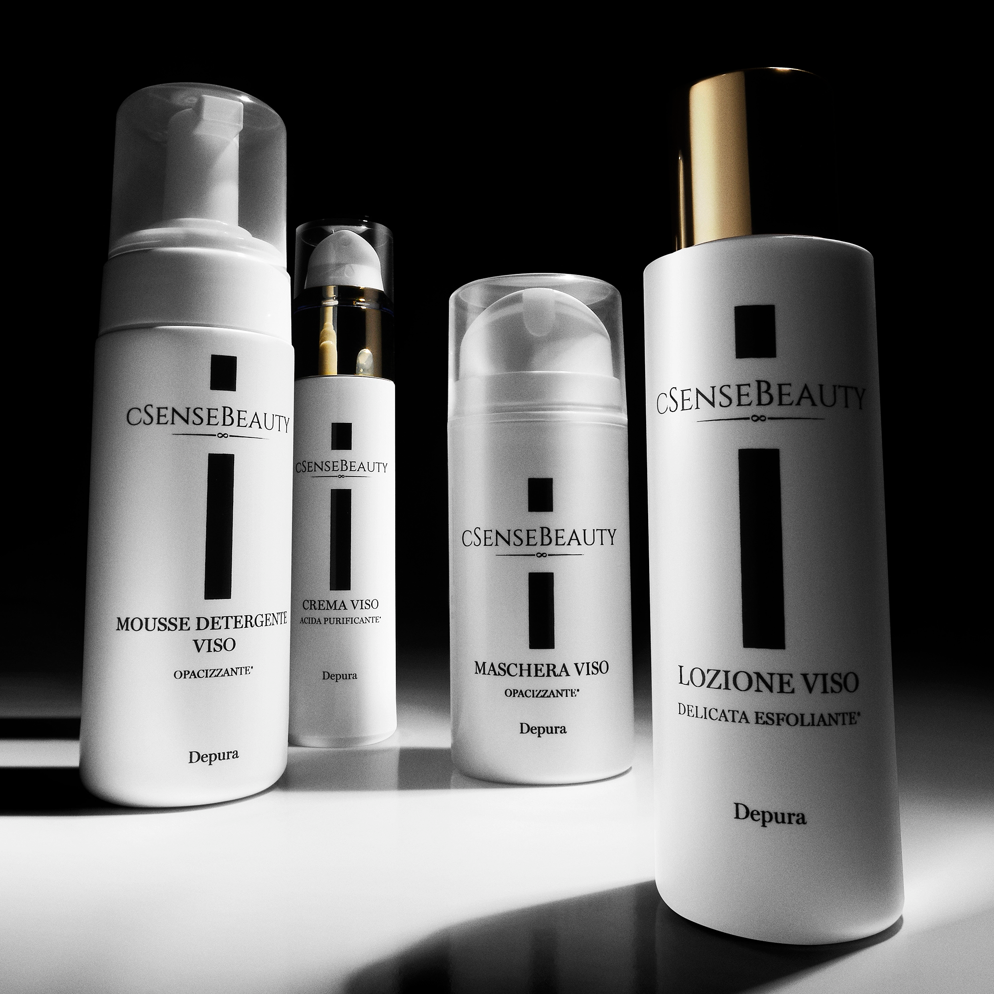Kit skincare purificante e riequilibrante composto da 4 prodotti per pelli impure Made in Italy di cSenseBeauty
